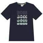 Boys Navy Blue Logo T-Shirt, 4, hi-res