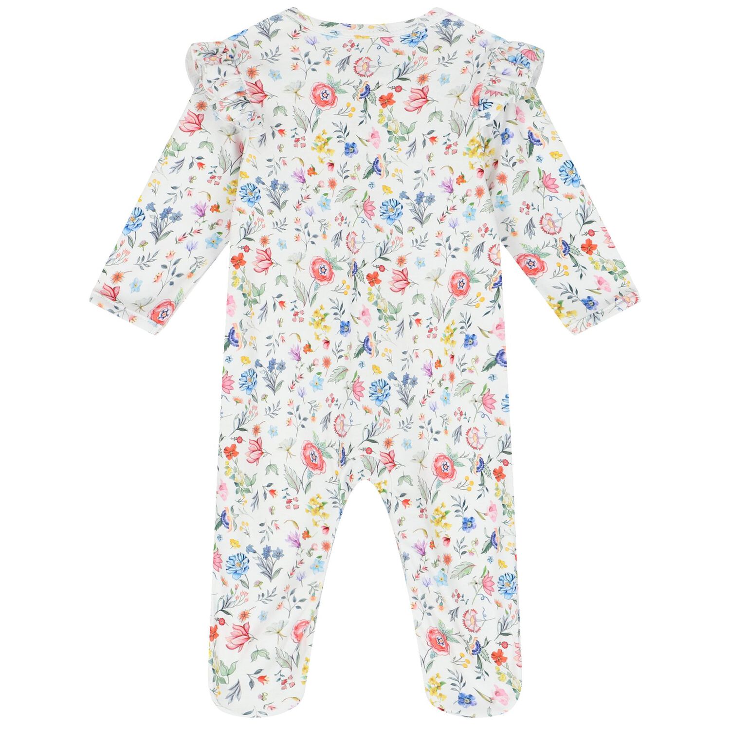 Baby Girls White Floral Babygrow Set, 1, hi-res image number null