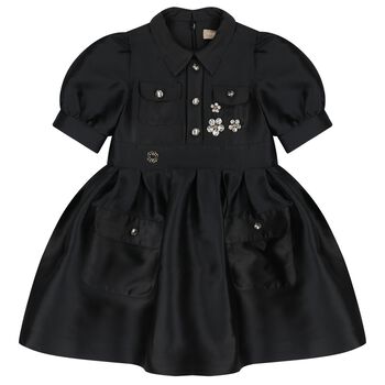 Girls Black Embellished Dress