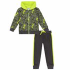 Boys Grey & Neon Green Tracksuit, 1, hi-res