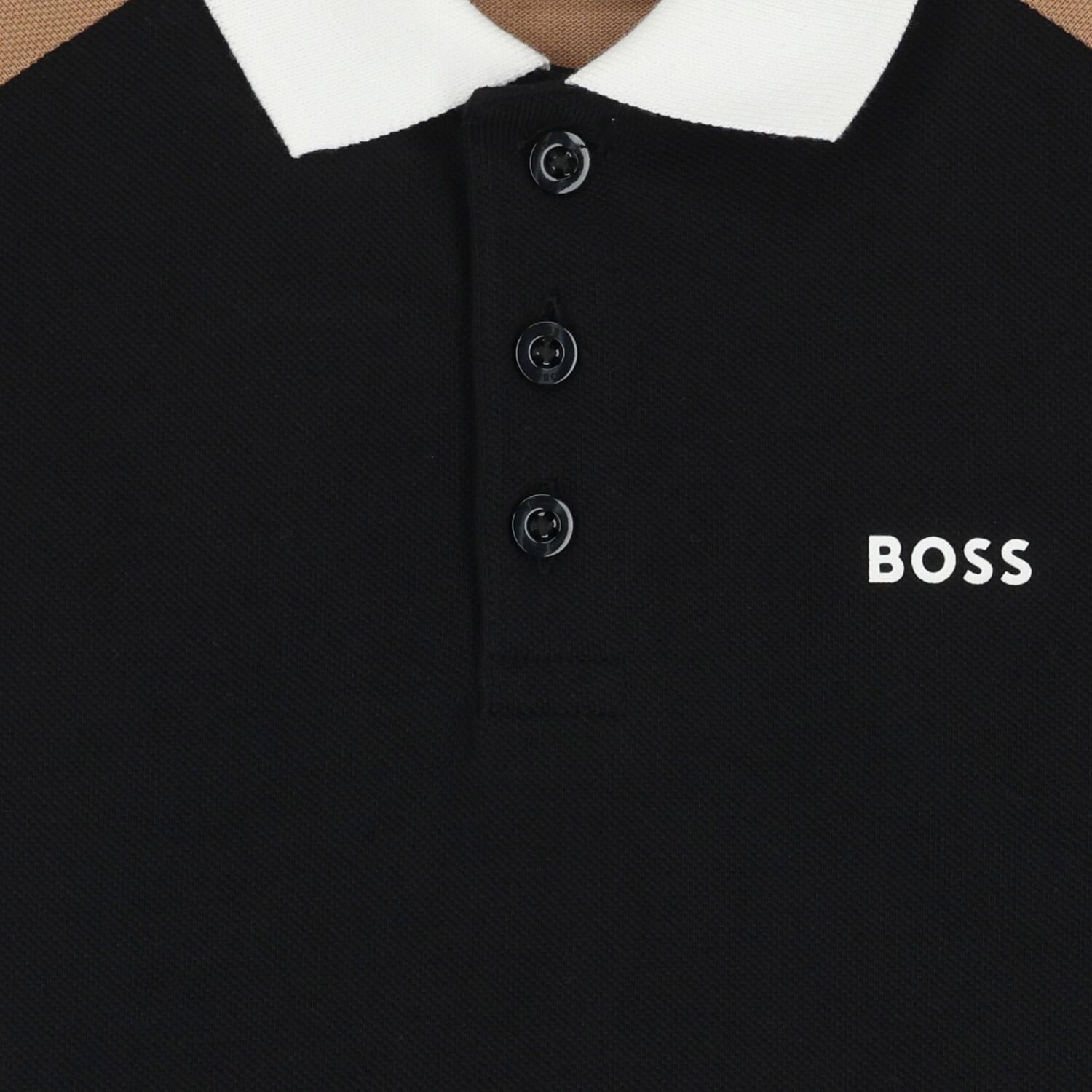 Boys Black Logo Polo Shirt, 1, hi-res image number null
