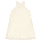 Girls Beige Flower Dress, 2, hi-res