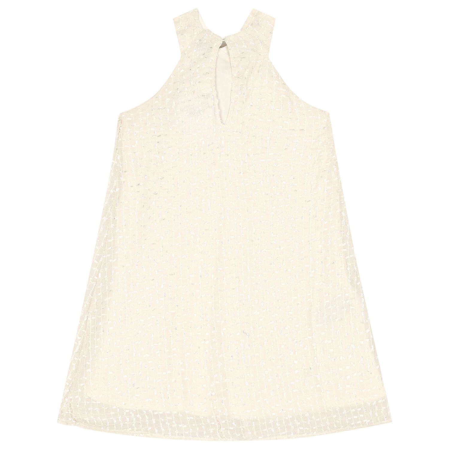 Girls Beige Flower Dress, 2, hi-res