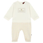 Ivory & Gold Logo Babygrow, 1, hi-res