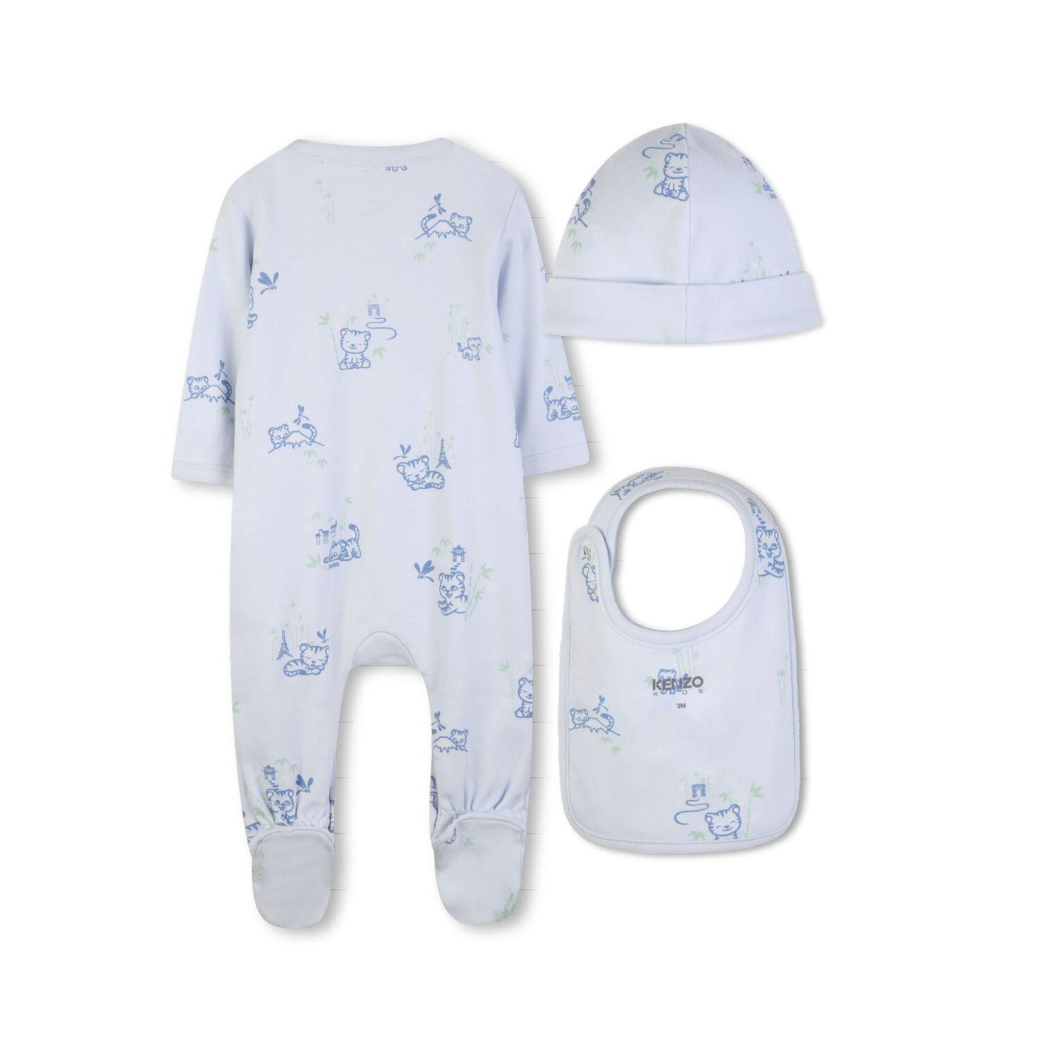 Baby Boys Blue Tiger Babygrow Gift Set, 1, hi-res