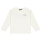White Logo Long Sleeve Top, 1, hi-res