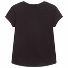 Girls Black Logo T-Shirt, 1, hi-res