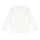 Boys White Reflective Logo Long Sleeve Top, 1, hi-res