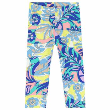 Girls Multi Coloured Printed Leggings