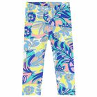 Girls Multi Coloured Printed Leggings, 1, hi-res