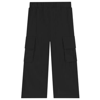 Girls Black Logo Trousers