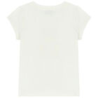 Girls Ivory Teddy Bear Logo T-Shirt, 2, hi-res