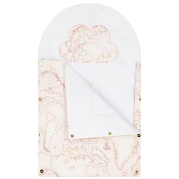 Baby Girls White & Pink Geo Map Baby Nest