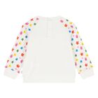 Younger Girls White Star Sweatshirt, 1, hi-res