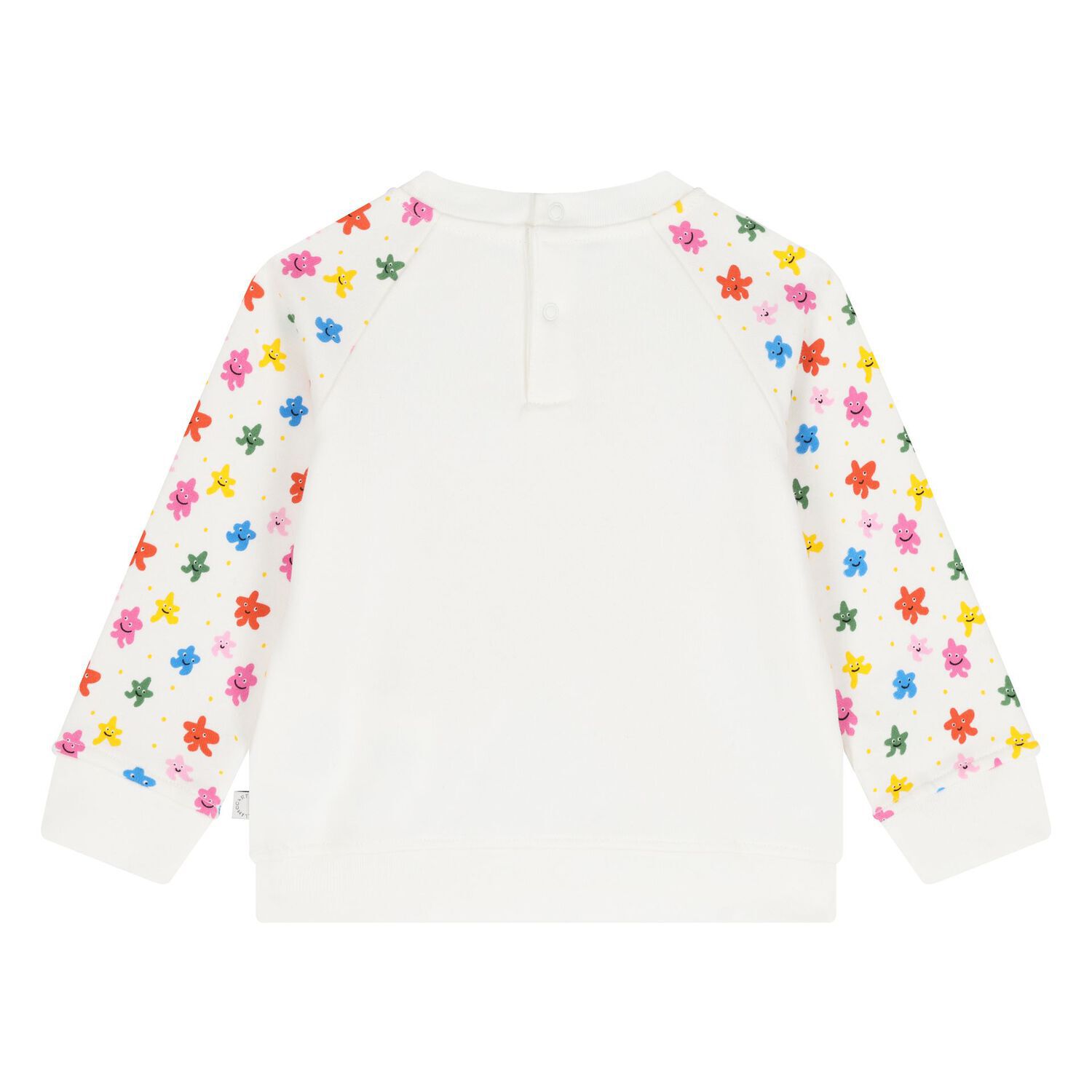 Younger Girls White Star Sweatshirt, 1, hi-res