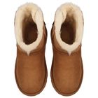 Girls Beige Mini Bailey Bow II Suede Boots, 2, hi-res