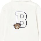 Younger Boys White Teddy Bear Polo Shirt, 1, hi-res