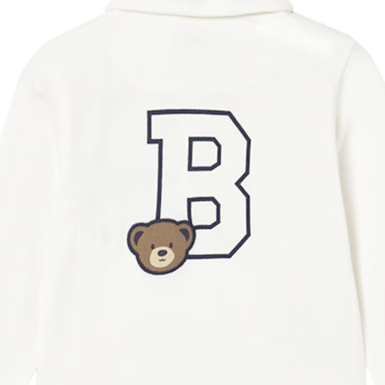 Younger Boys White Teddy Bear Polo Shirt, 1, hi-res
