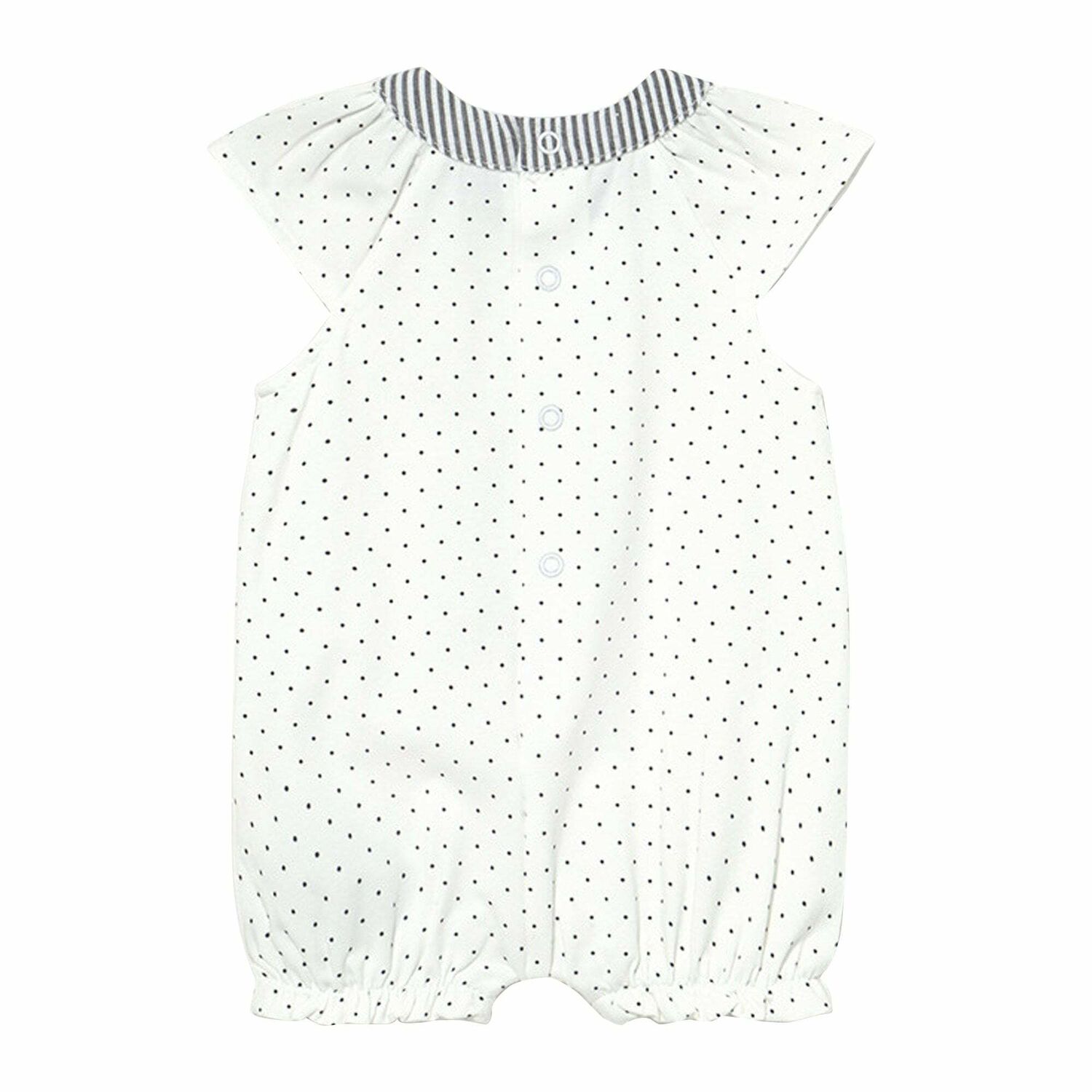 Baby Girls White & Black Romper, 1, hi-res