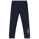Boys Navy Blue Logo Joggers, 2, hi-res
