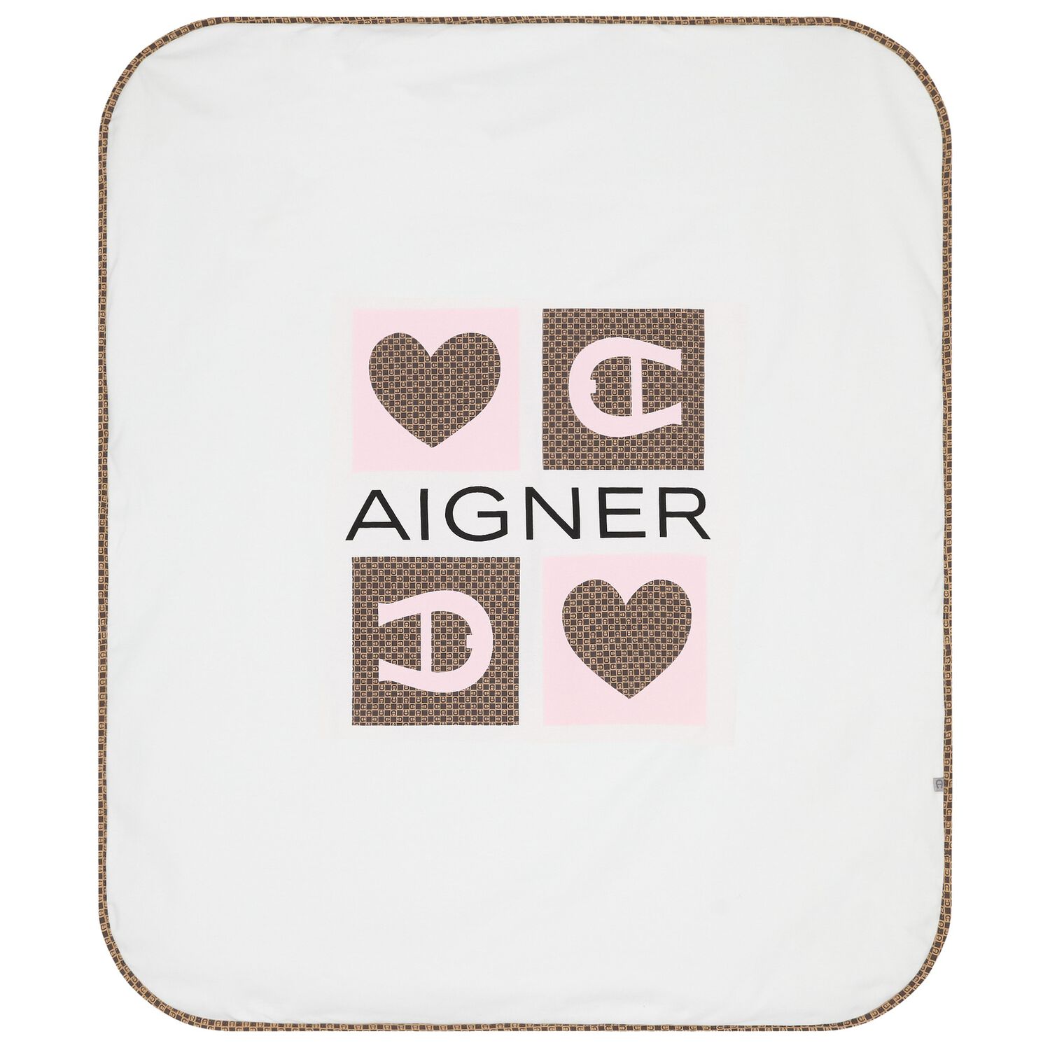 Baby Girls White & Pink Logo Blanket, 2, hi-res