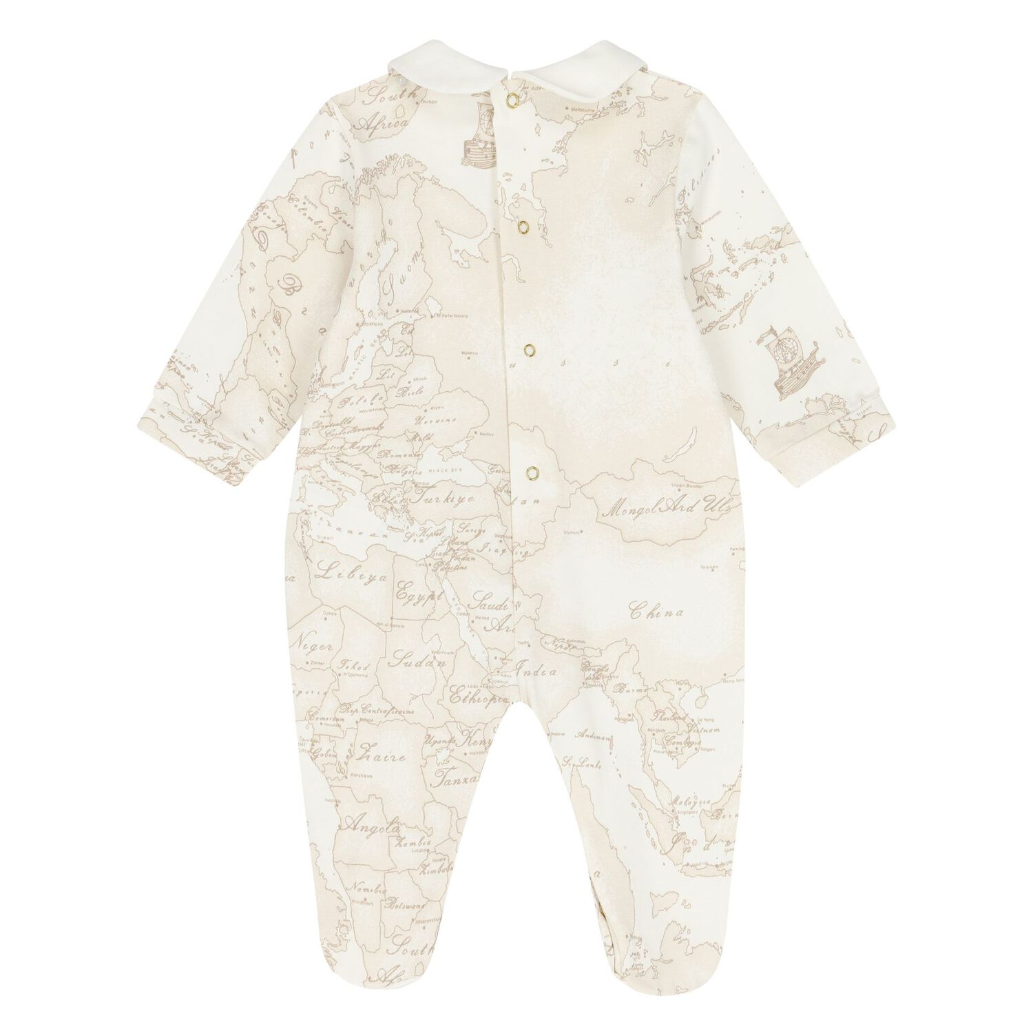 Ivory & Beige Geo Map Babygrow Gift Set, 4, hi-res image number null
