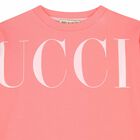 Girls Pink Logo Dress, 1, hi-res