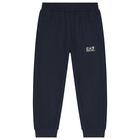 Boys Navy Blue Logo Joggers, 2, hi-res