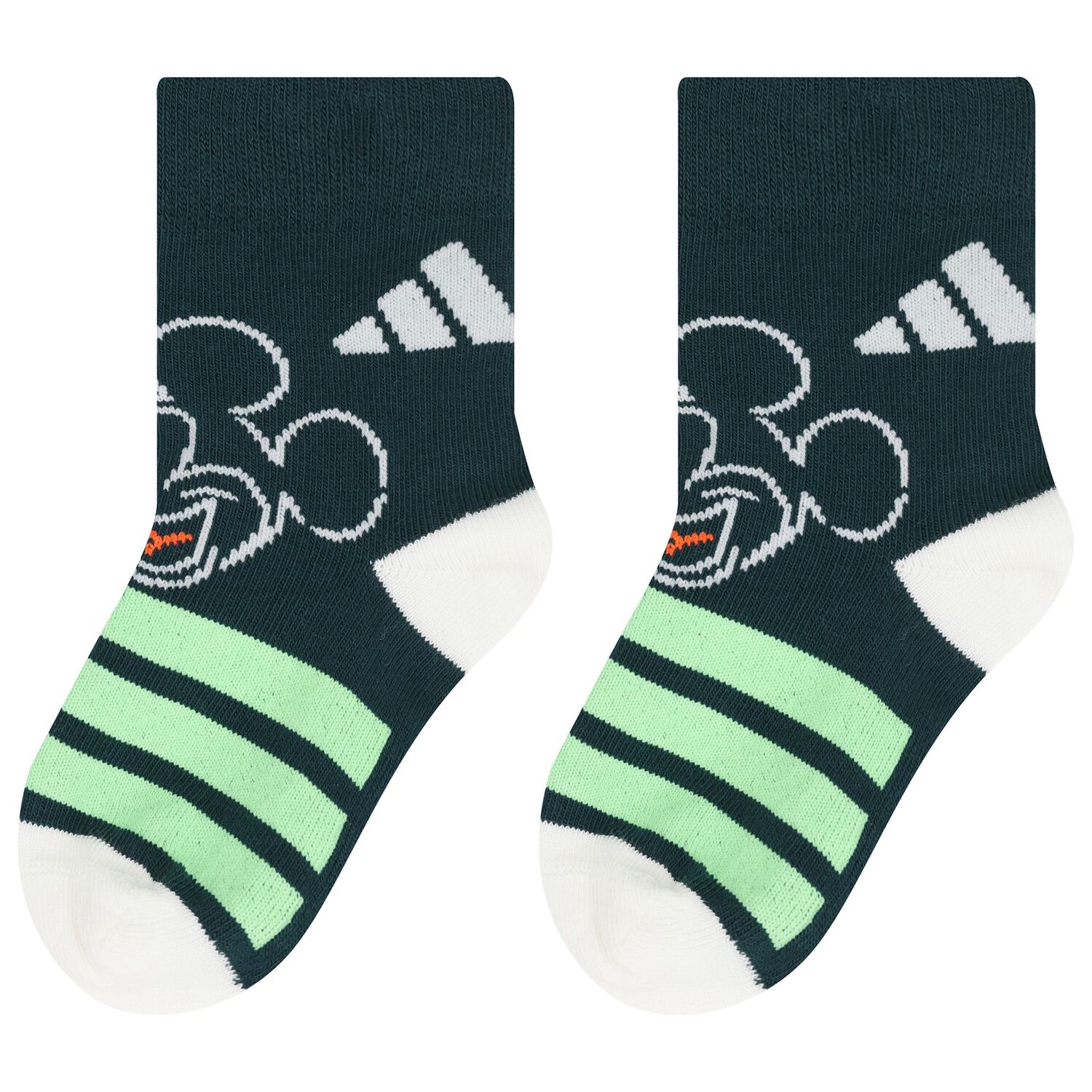 Ivory, Navy Blue & Green Disney Logo Socks ( 3-Pack ), 1, hi-res