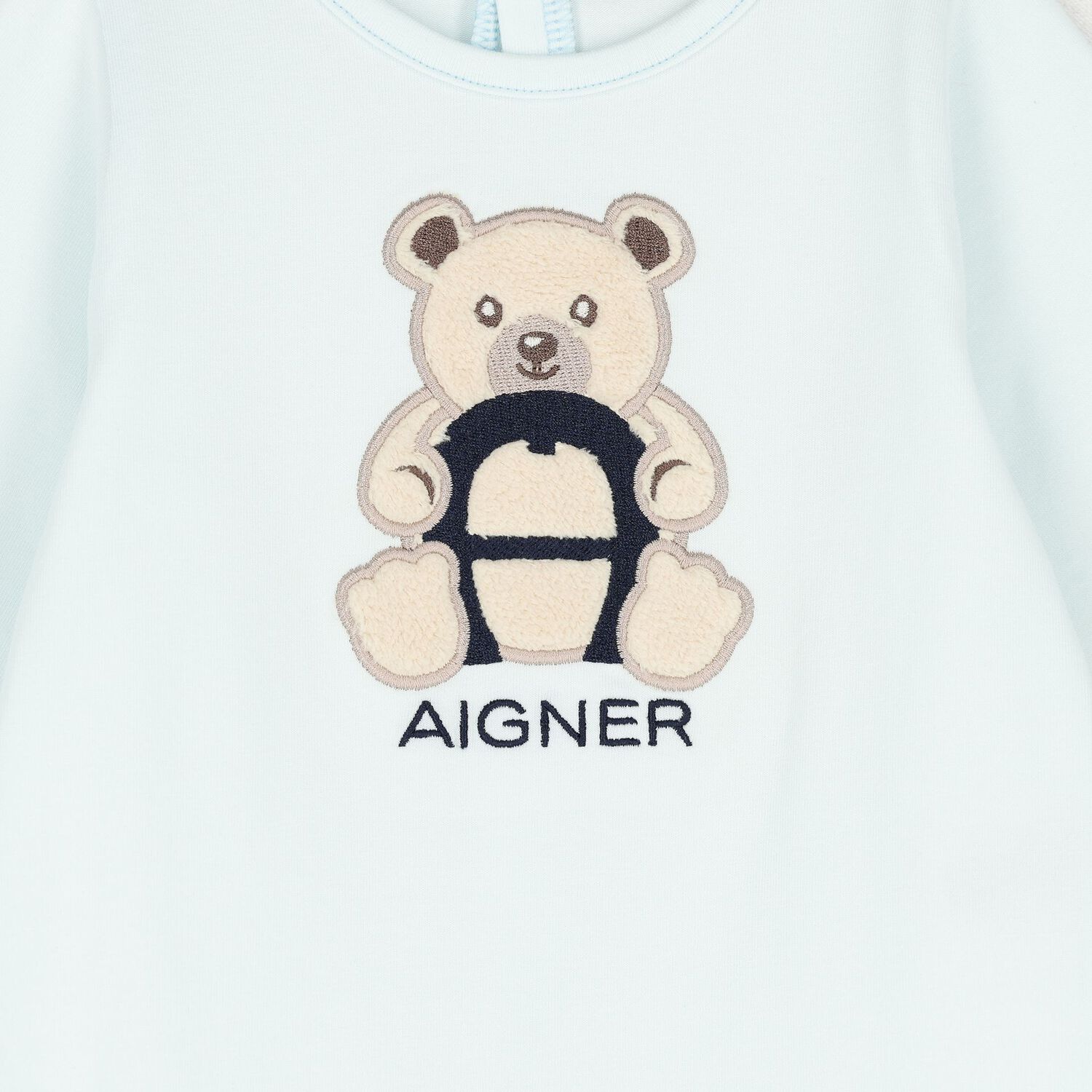 Baby Boys Blue Teddy Bear Logo Babygrow, 2, hi-res
