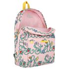 Girls Pink Floral & Logo Backpack, 1, hi-res
