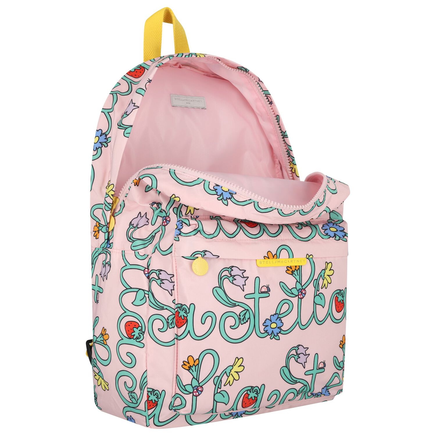 Girls Pink Floral & Logo Backpack, 1, hi-res