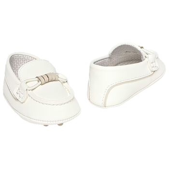 Baby Boys Ivory Suede Pre Walker Moccasins