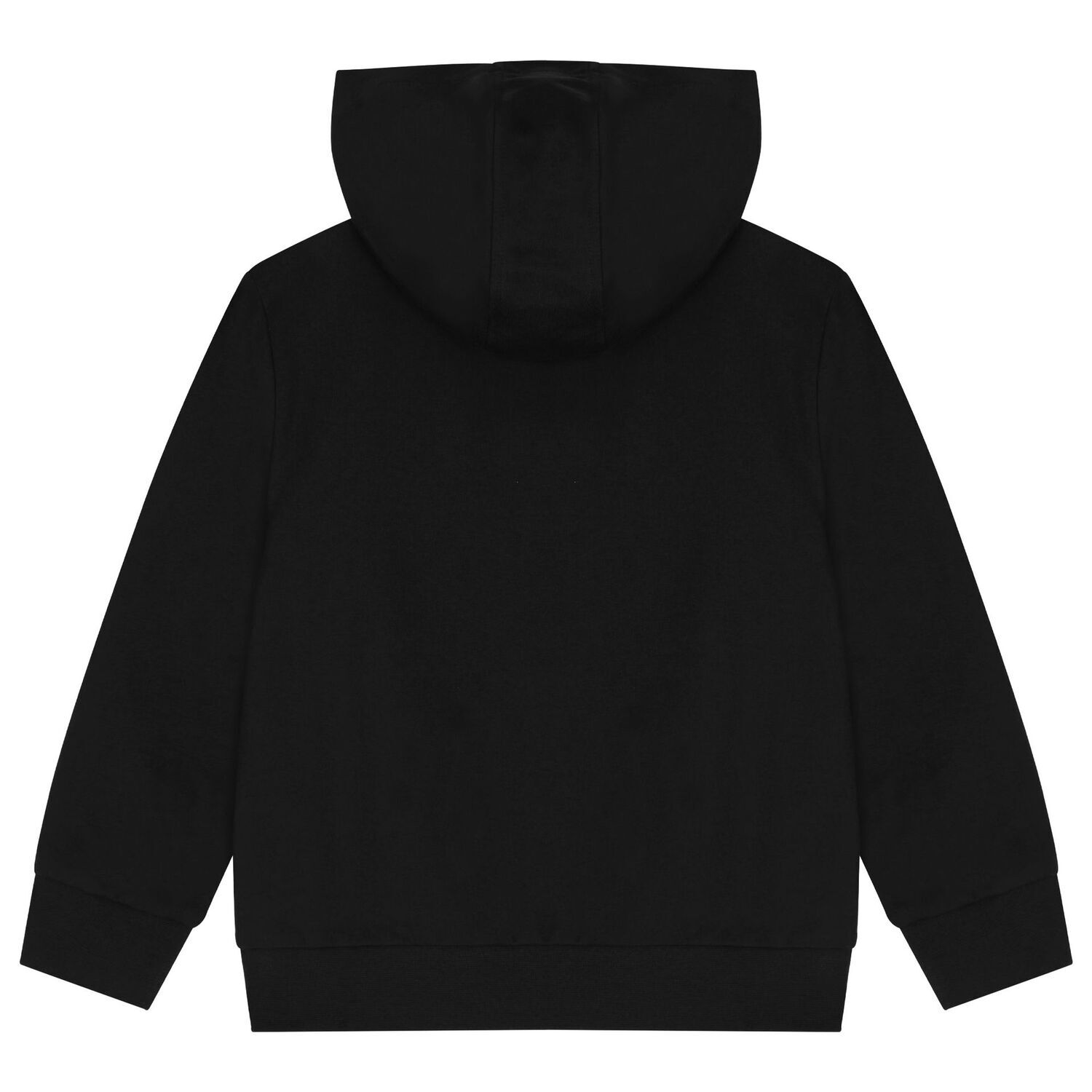 Boys Black Logo Hooded Zip Up Top, 3, hi-res
