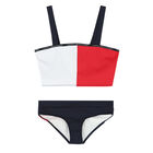 Girls White, Red & Navy Bikini, 1, hi-res