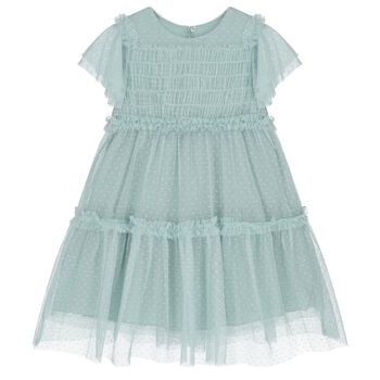 Girls Green Tulle Dress