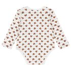 Baby Girls White & Beige Logo Dungaree Set, 1, hi-res