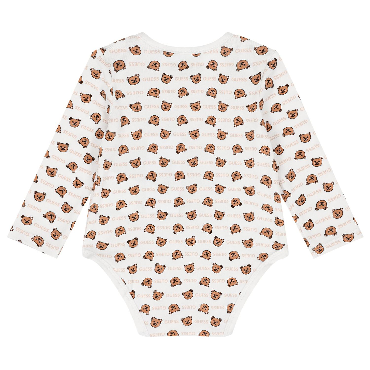 Baby Girls White & Beige Logo Dungaree Set, 1, hi-res