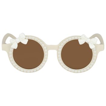 Girls Ivory Embellished Sunglasses