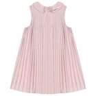 Younger Girls Pink Pleated Dress, 1, hi-res