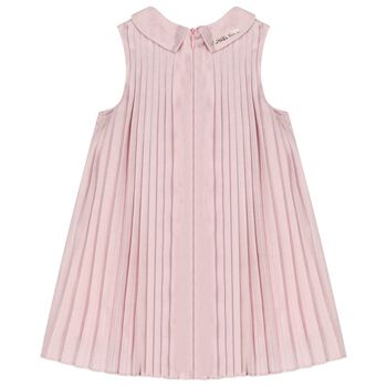 Younger Girls Pink Pleated Dress