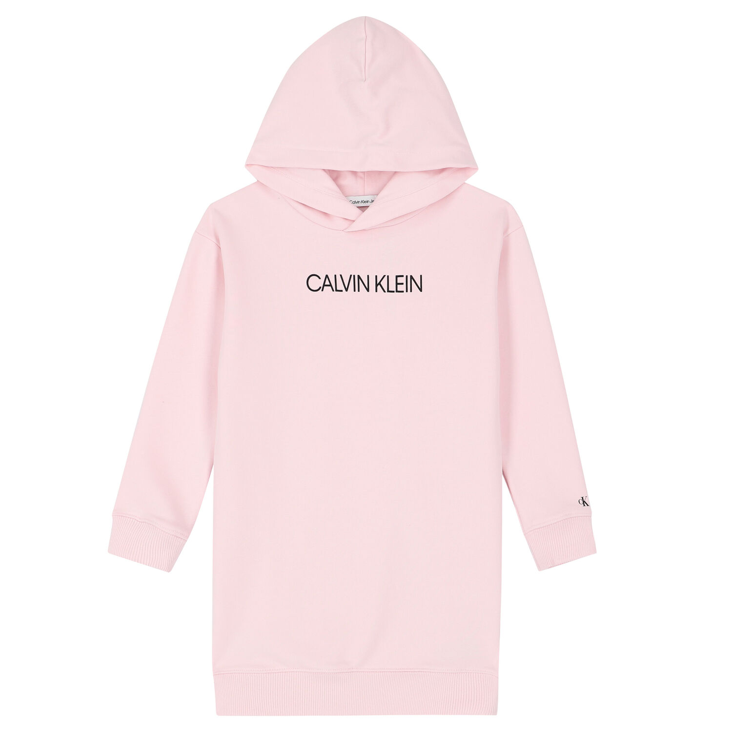 Girls Pink Logo Hooded Dress, 1, hi-res