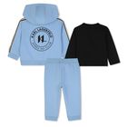 Younger Boys Blue Ikonik Karl Tracksuit Set, 1, hi-res
