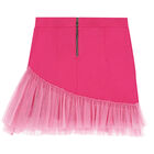 Girls Pink Logo Ruffled Skirt, 1, hi-res