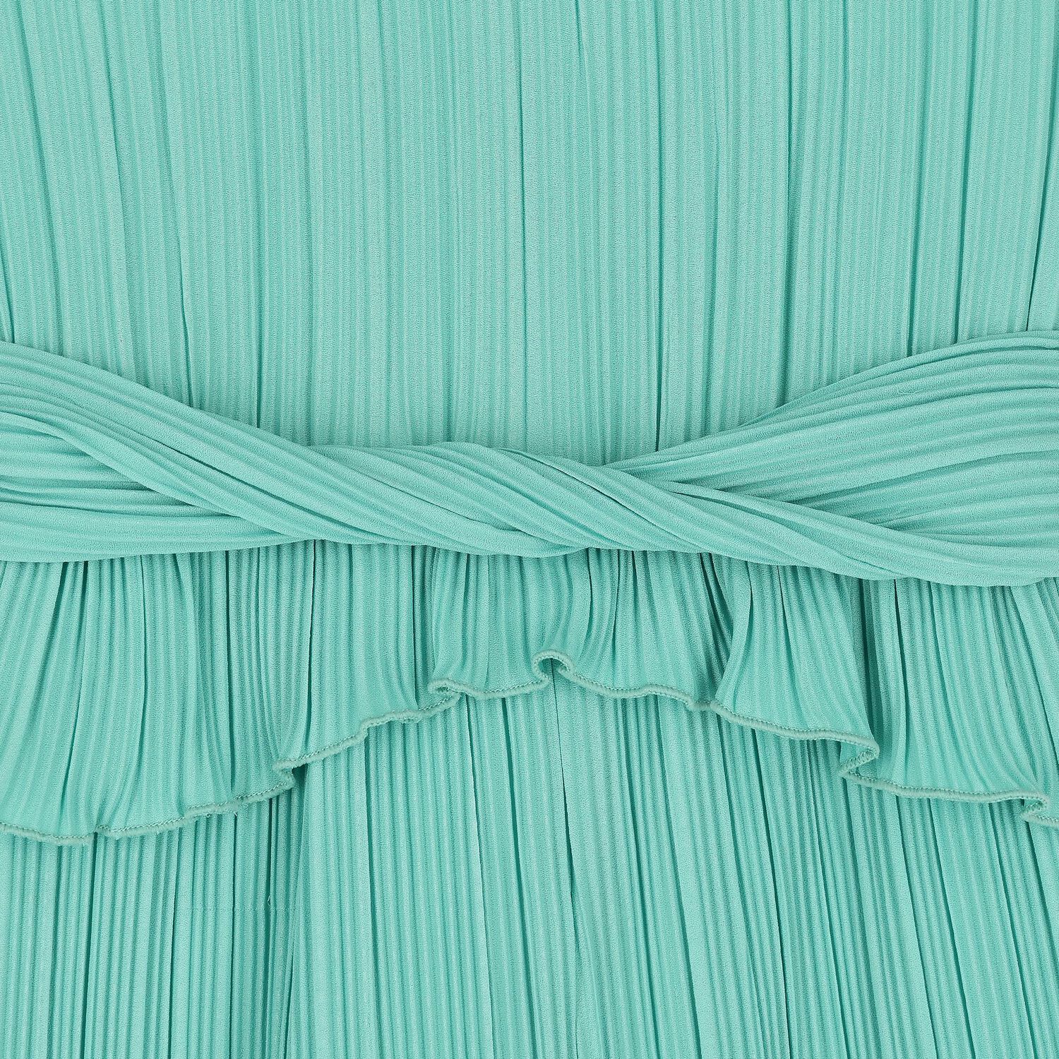 Girls Green Pleated Chiffon Jumpsuit, 1, hi-res image number null