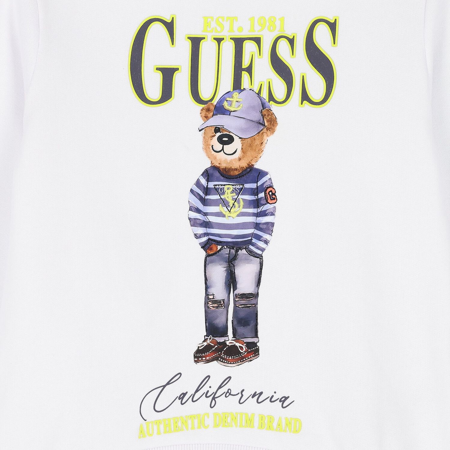 Boys White Teddy Bear Logo Sweatshirt, 1, hi-res image number null