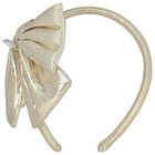 Girls Gold Bow Headband, 1, hi-res