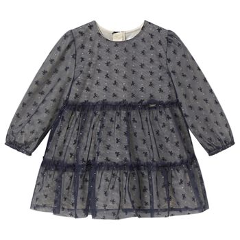 Younger Girls Navy Blue Tulle Dress