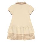 Younger Girls Beige Logo Polo Dress, 2, hi-res