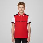Boys White & Red Logo Polo Shirt, 1, hi-res